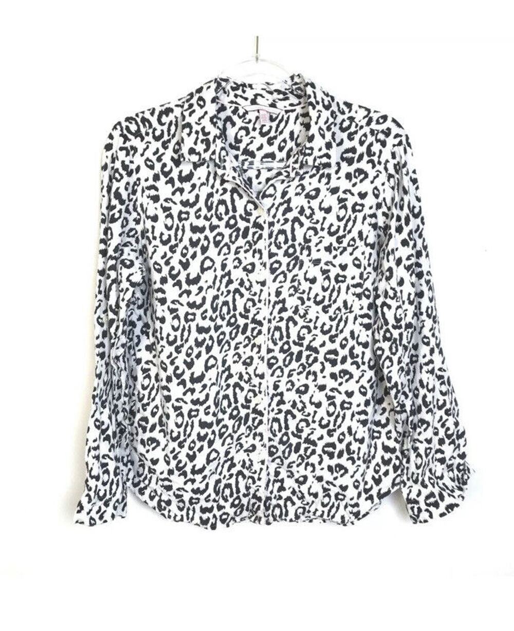 Victoria’s Secret Pajama Top Women’s Medium Animal Print Pink Sleepwear Sexy